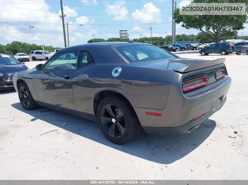 2C3CDZAG1KH733467 2019 Dodge Challenger Sxt