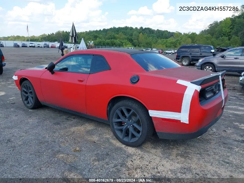 2019 Dodge Challenger Sxt VIN: 2C3CDZAG4KH557286 Lot: 40162679