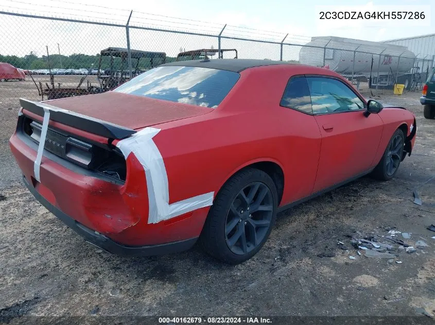 2C3CDZAG4KH557286 2019 Dodge Challenger Sxt