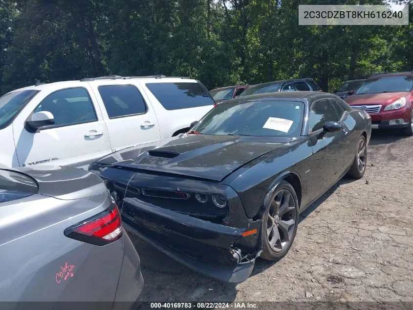 2019 Dodge Challenger R/T VIN: 2C3CDZBT8KH616240 Lot: 40169783