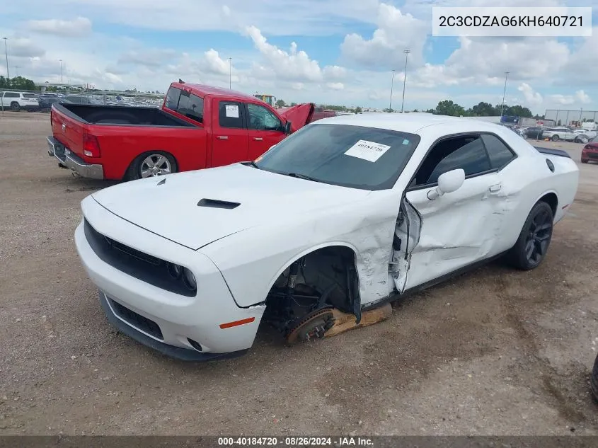 2019 Dodge Challenger Sxt VIN: 2C3CDZAG6KH640721 Lot: 40184720