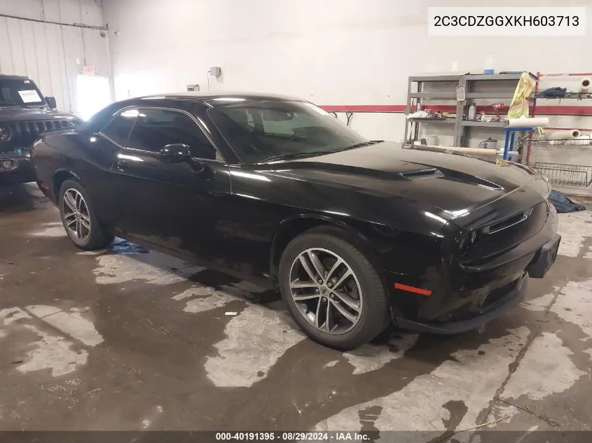 2019 Dodge Challenger Sxt Awd VIN: 2C3CDZGGXKH603713 Lot: 40191395