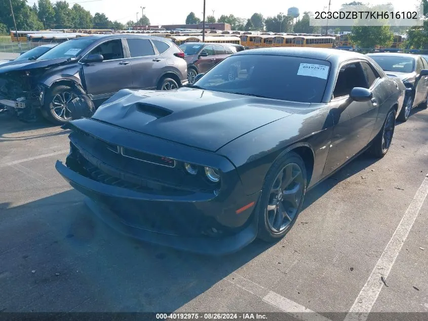 2C3CDZBT7KH616102 2019 Dodge Challenger R/T