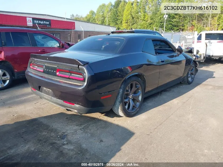 2019 Dodge Challenger R/T VIN: 2C3CDZBT7KH616102 Lot: 40192975