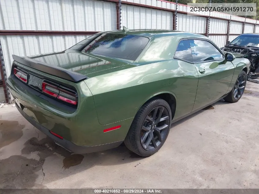 2019 Dodge Challenger Sxt VIN: 2C3CDZAG5KH591270 Lot: 40210852