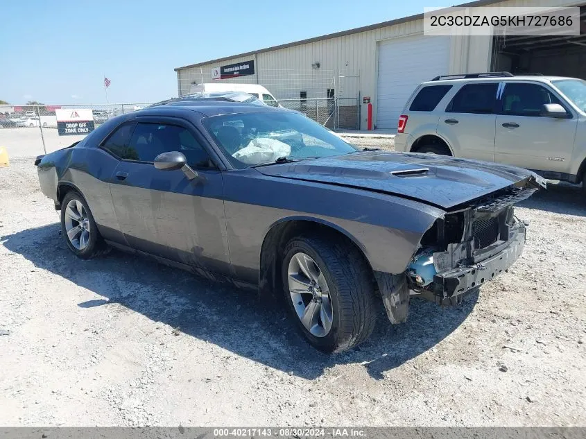 2019 Dodge Challenger Sxt VIN: 2C3CDZAG5KH727686 Lot: 40217143