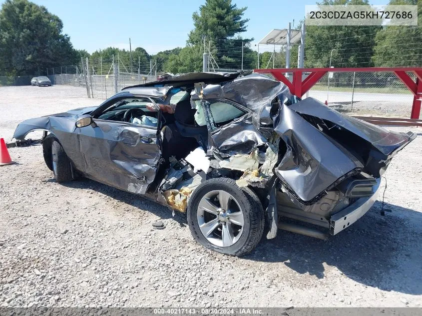 2019 Dodge Challenger Sxt VIN: 2C3CDZAG5KH727686 Lot: 40217143