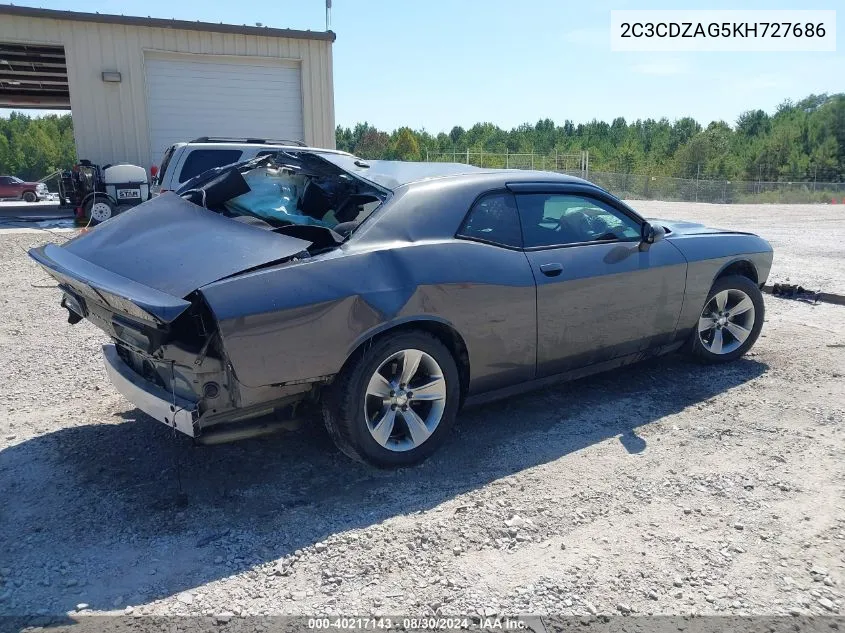 2019 Dodge Challenger Sxt VIN: 2C3CDZAG5KH727686 Lot: 40217143