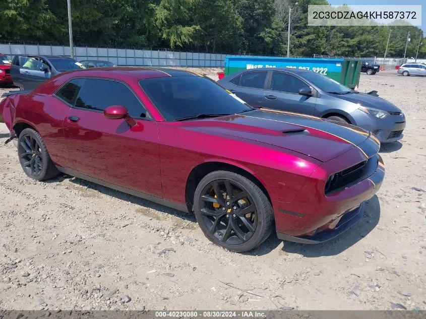 2019 Dodge Challenger Sxt VIN: 2C3CDZAG4KH587372 Lot: 40230080