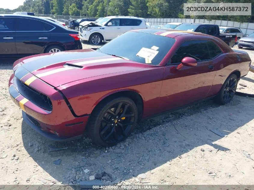 2C3CDZAG4KH587372 2019 Dodge Challenger Sxt