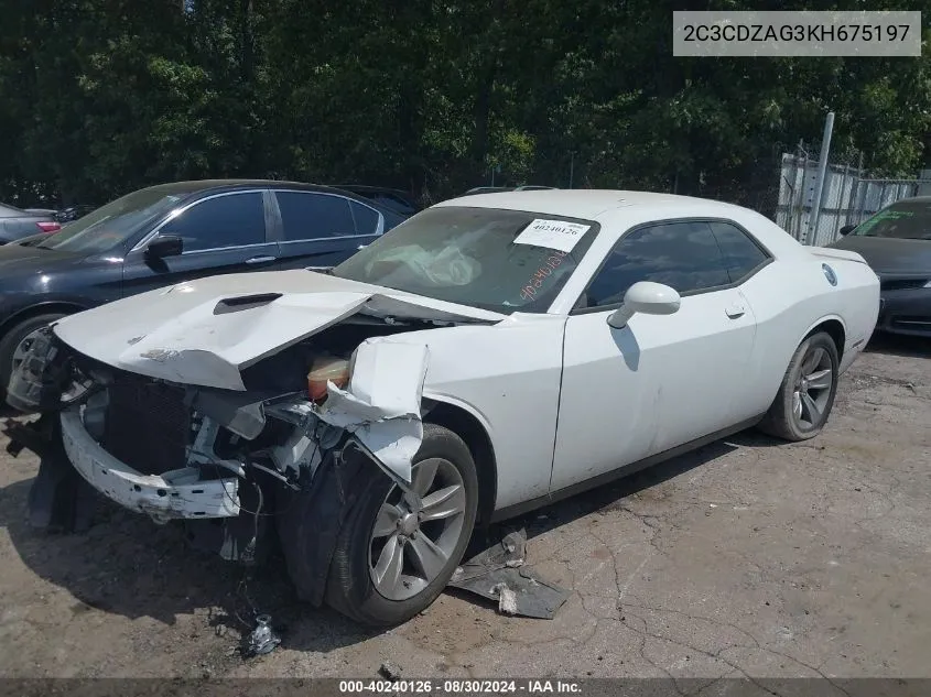 2019 Dodge Challenger Sxt VIN: 2C3CDZAG3KH675197 Lot: 40240126