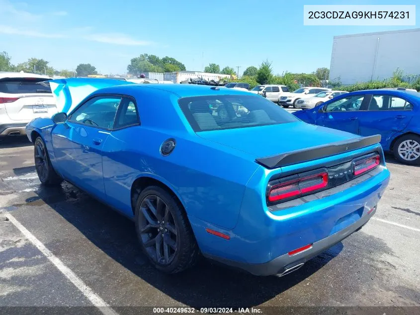 2019 Dodge Challenger Sxt VIN: 2C3CDZAG9KH574231 Lot: 40249632