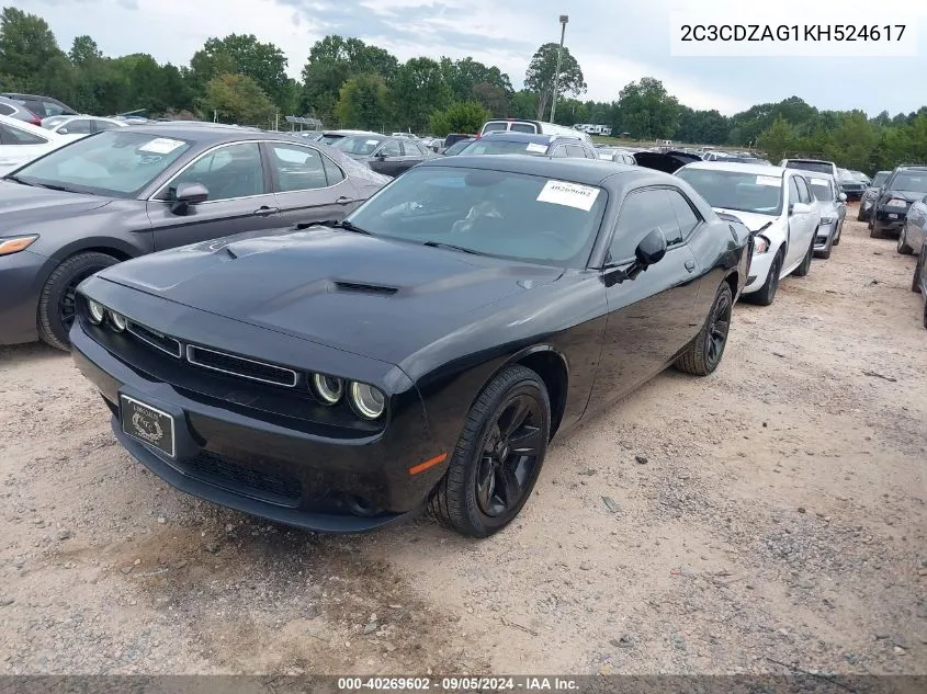 2C3CDZAG1KH524617 2019 Dodge Challenger Sxt