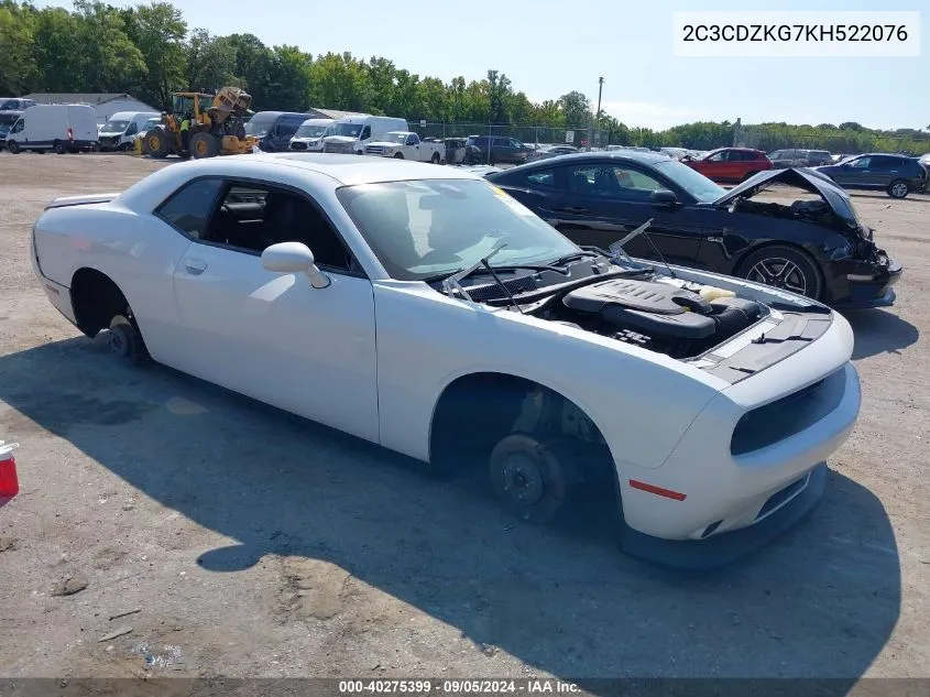 2019 Dodge Challenger Gt VIN: 2C3CDZKG7KH522076 Lot: 40275399