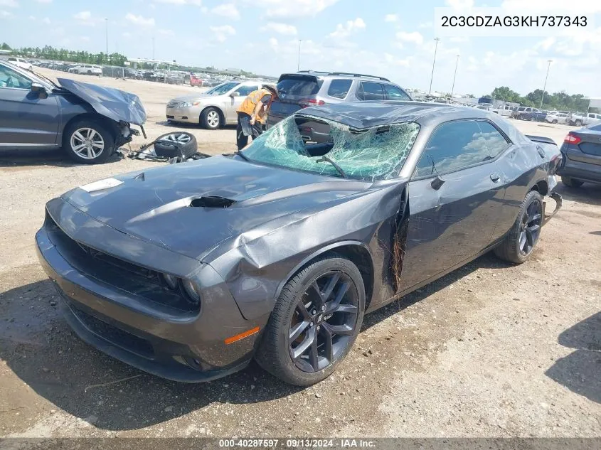 2019 Dodge Challenger Sxt VIN: 2C3CDZAG3KH737343 Lot: 40287597