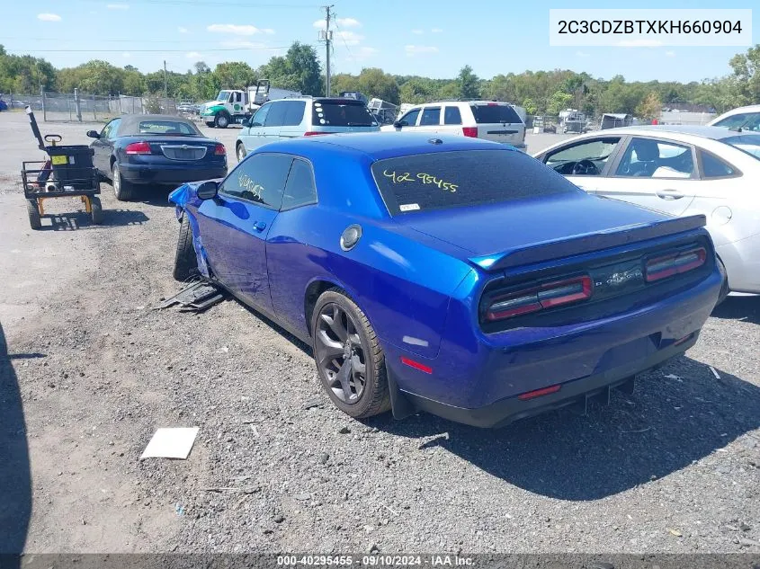 2019 Dodge Challenger R/T VIN: 2C3CDZBTXKH660904 Lot: 40295455