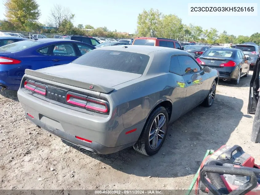 2019 Dodge Challenger Sxt Awd VIN: 2C3CDZGG3KH526165 Lot: 40303982