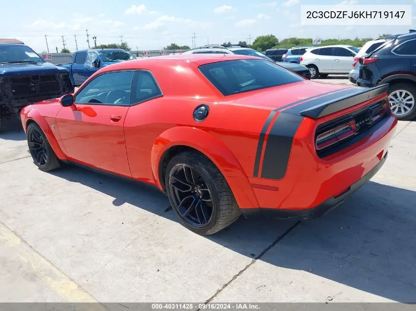 2019 Dodge Challenger R/T Scat Pack Widebody VIN: 2C3CDZFJ6KH719147 Lot: 40311425