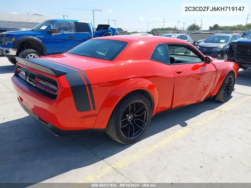 2019 Dodge Challenger R/T Scat Pack Widebody VIN: 2C3CDZFJ6KH719147 Lot: 40311425