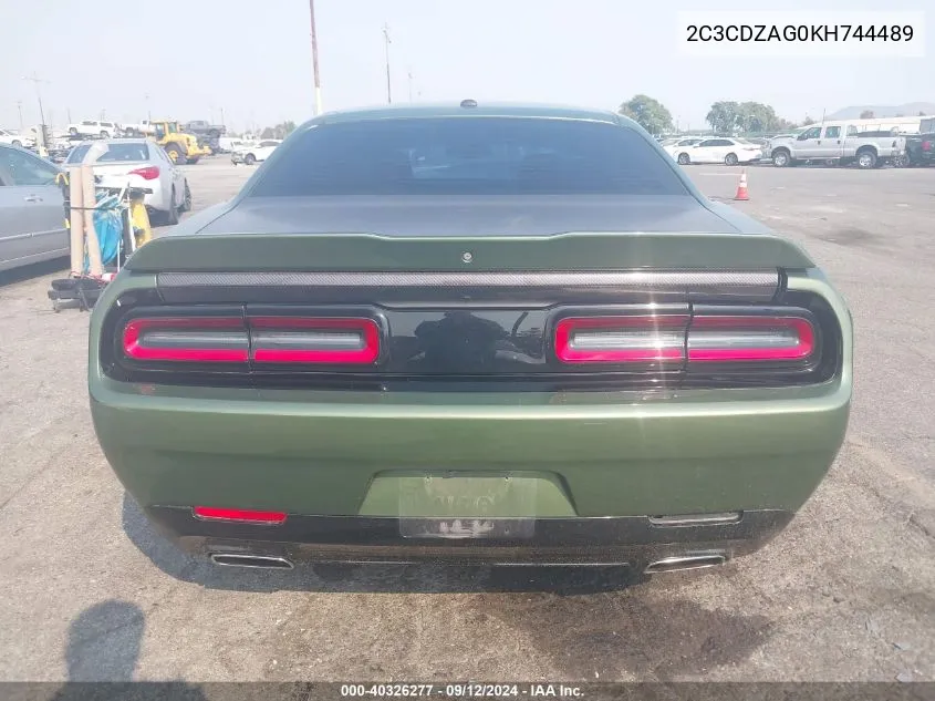 2019 Dodge Challenger Sxt VIN: 2C3CDZAG0KH744489 Lot: 40326277