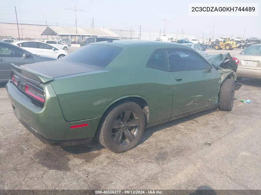 2019 Dodge Challenger Sxt VIN: 2C3CDZAG0KH744489 Lot: 40326277