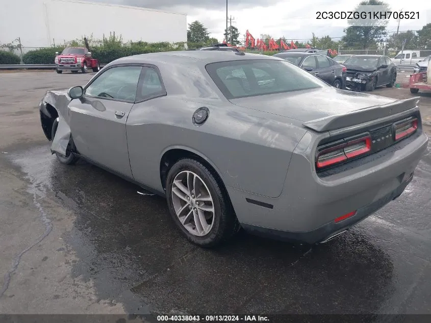 2019 Dodge Challenger Sxt Awd VIN: 2C3CDZGG1KH706521 Lot: 40338043