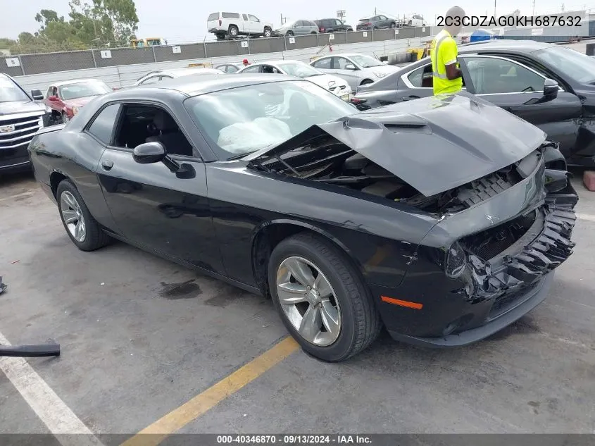 2019 Dodge Challenger Sxt VIN: 2C3CDZAG0KH687632 Lot: 40346870