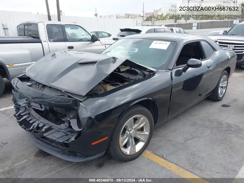 2019 Dodge Challenger Sxt VIN: 2C3CDZAG0KH687632 Lot: 40346870