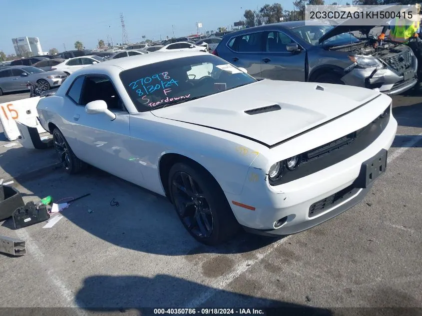 2019 Dodge Challenger Sxt VIN: 2C3CDZAG1KH500415 Lot: 40350786