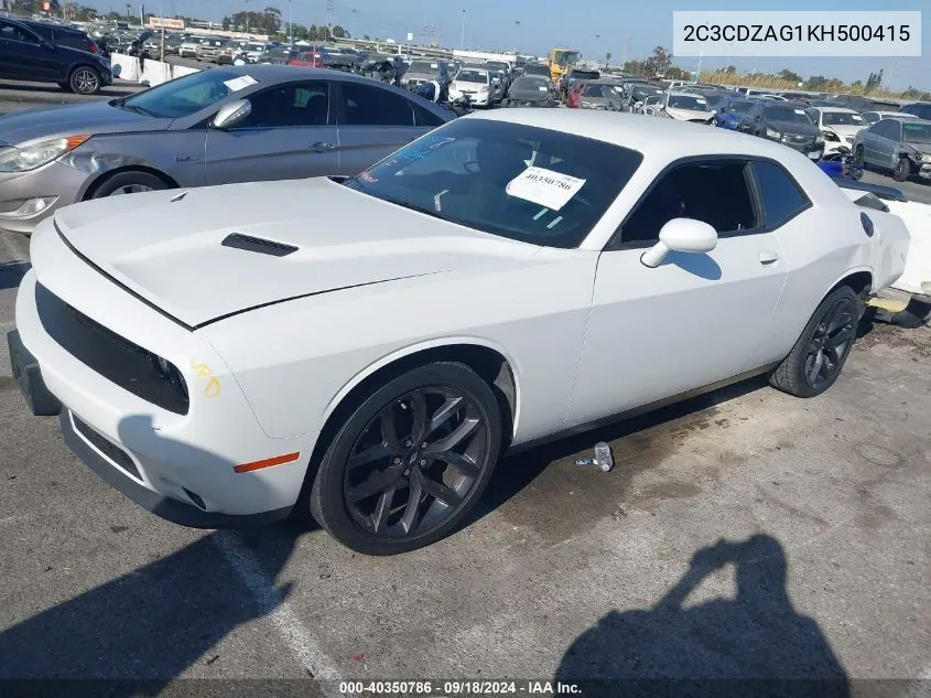 2019 Dodge Challenger Sxt VIN: 2C3CDZAG1KH500415 Lot: 40350786