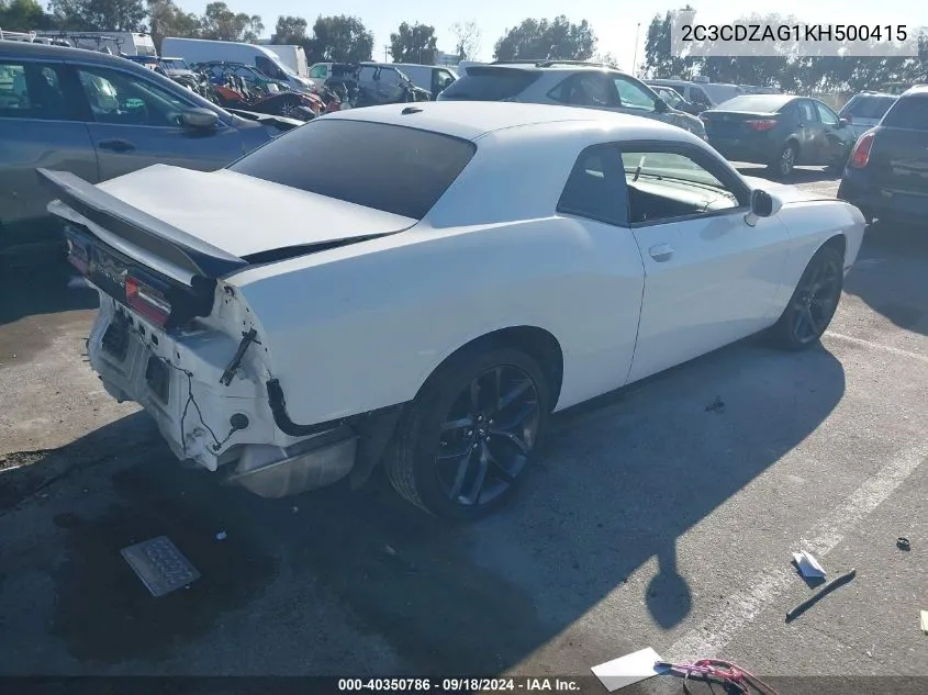 2019 Dodge Challenger Sxt VIN: 2C3CDZAG1KH500415 Lot: 40350786