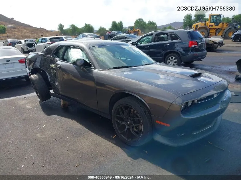 2019 Dodge Challenger Gt VIN: 2C3CDZJG5KH756380 Lot: 40355949