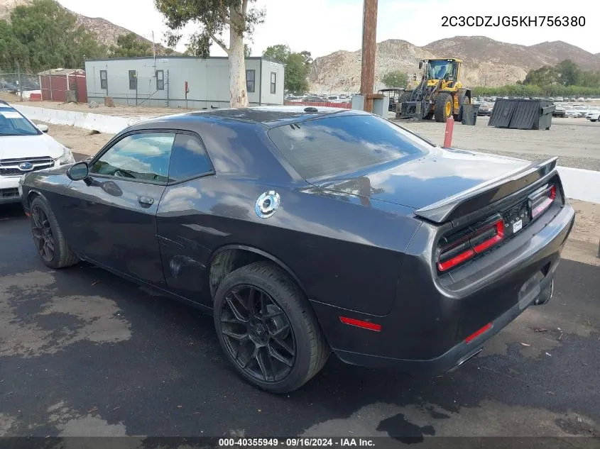 2019 Dodge Challenger Gt VIN: 2C3CDZJG5KH756380 Lot: 40355949