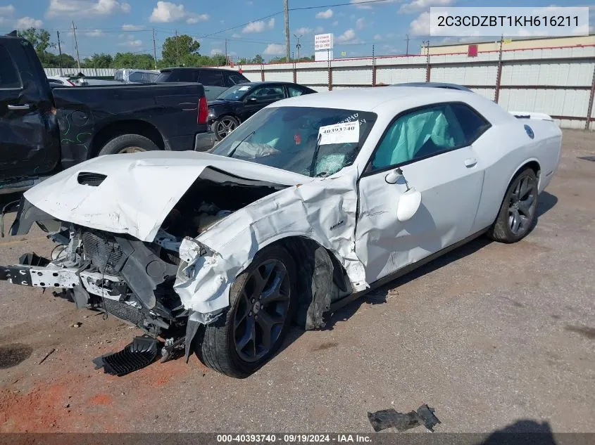 2019 Dodge Challenger R/T VIN: 2C3CDZBT1KH616211 Lot: 40393740