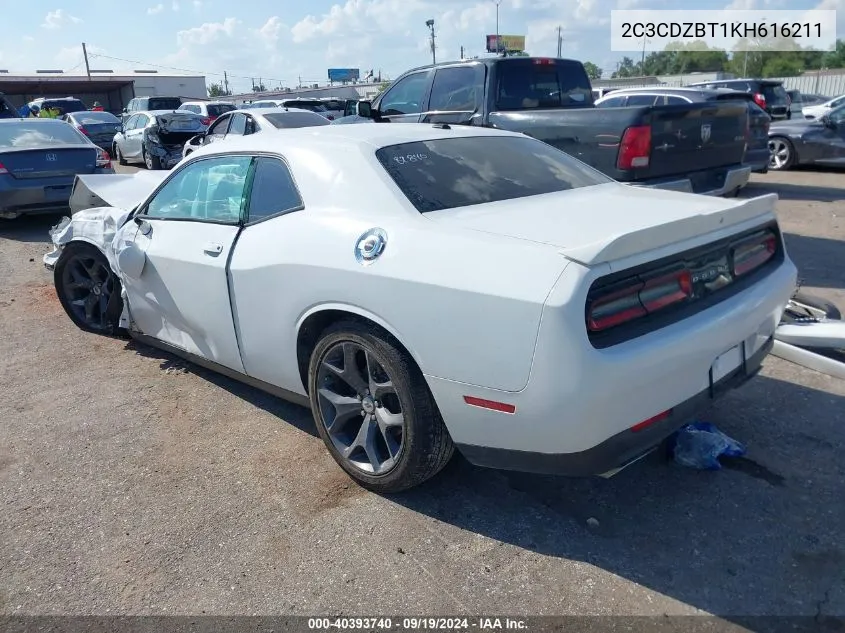 2019 Dodge Challenger R/T VIN: 2C3CDZBT1KH616211 Lot: 40393740