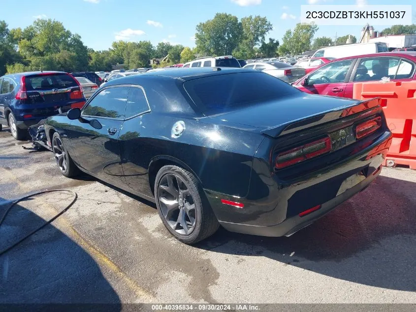 2019 Dodge Challenger R/T VIN: 2C3CDZBT3KH551037 Lot: 40395834