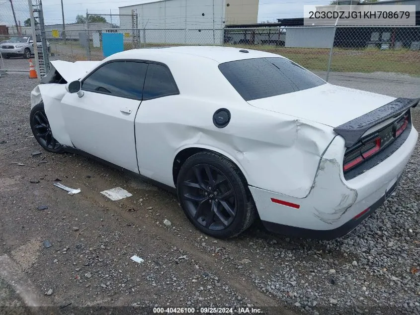 2019 Dodge Challenger Gt VIN: 2C3CDZJG1KH708679 Lot: 40426100