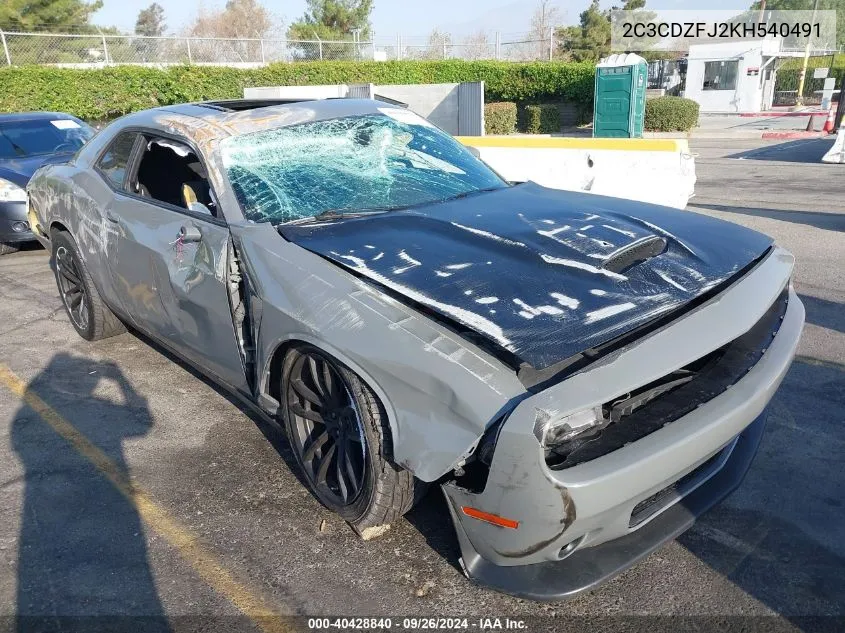 2019 Dodge Challenger R/T Scat Pack VIN: 2C3CDZFJ2KH540491 Lot: 40428840