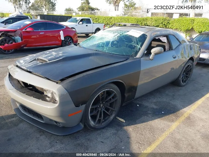 2019 Dodge Challenger R/T Scat Pack VIN: 2C3CDZFJ2KH540491 Lot: 40428840