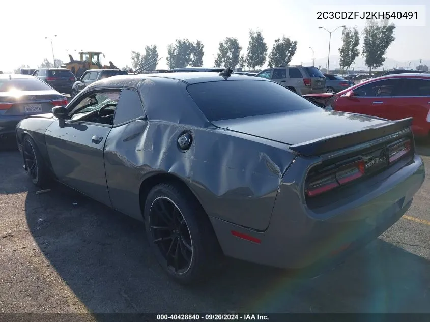 2019 Dodge Challenger R/T Scat Pack VIN: 2C3CDZFJ2KH540491 Lot: 40428840