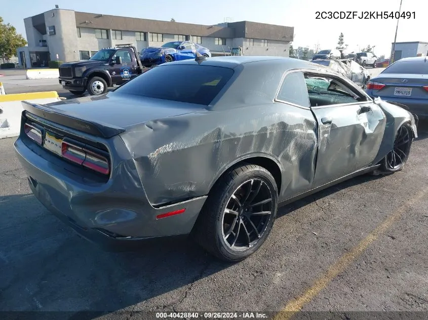 2019 Dodge Challenger R/T Scat Pack VIN: 2C3CDZFJ2KH540491 Lot: 40428840