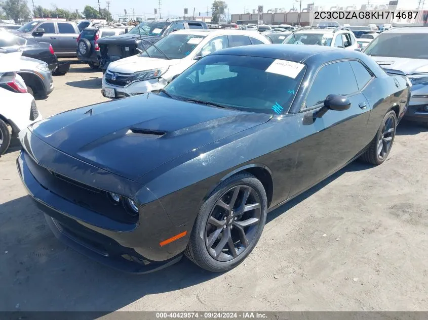 2019 Dodge Challenger Sxt VIN: 2C3CDZAG8KH714687 Lot: 40429574