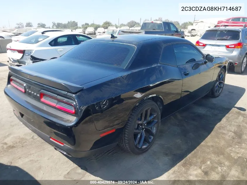 2019 Dodge Challenger Sxt VIN: 2C3CDZAG8KH714687 Lot: 40429574