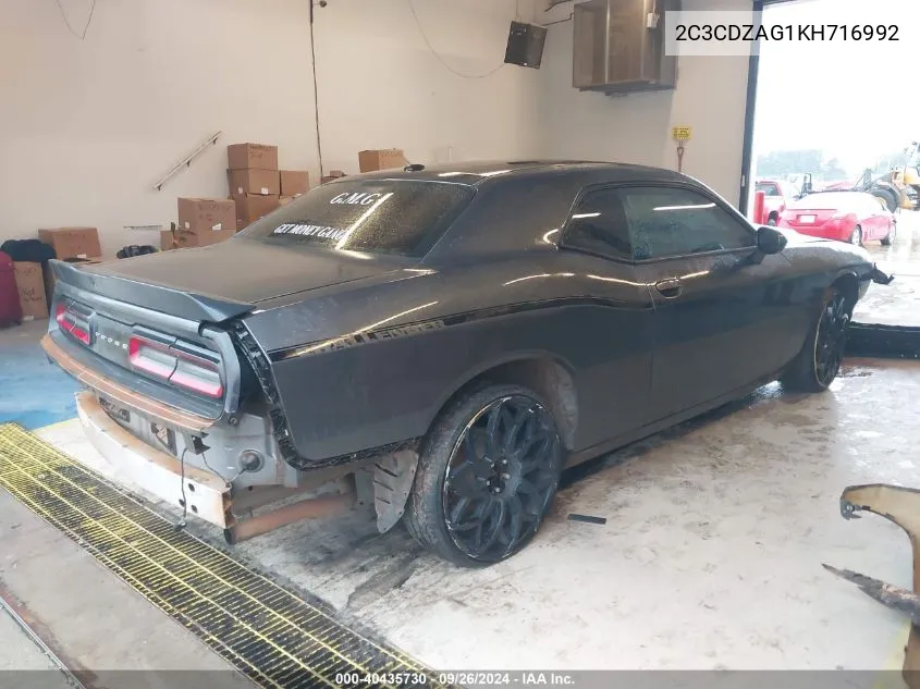 2019 Dodge Challenger Sxt VIN: 2C3CDZAG1KH716992 Lot: 40435730