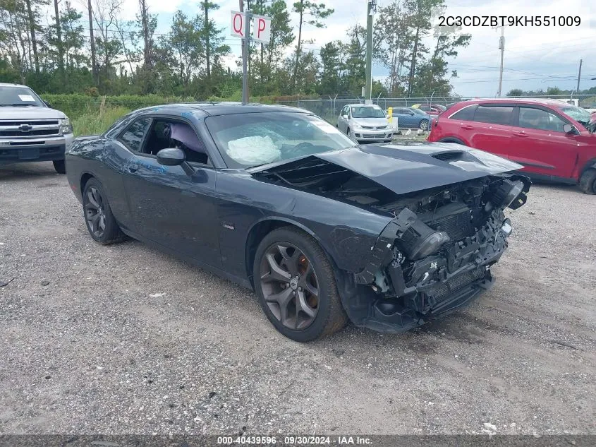 2019 Dodge Challenger R/T VIN: 2C3CDZBT9KH551009 Lot: 40439596