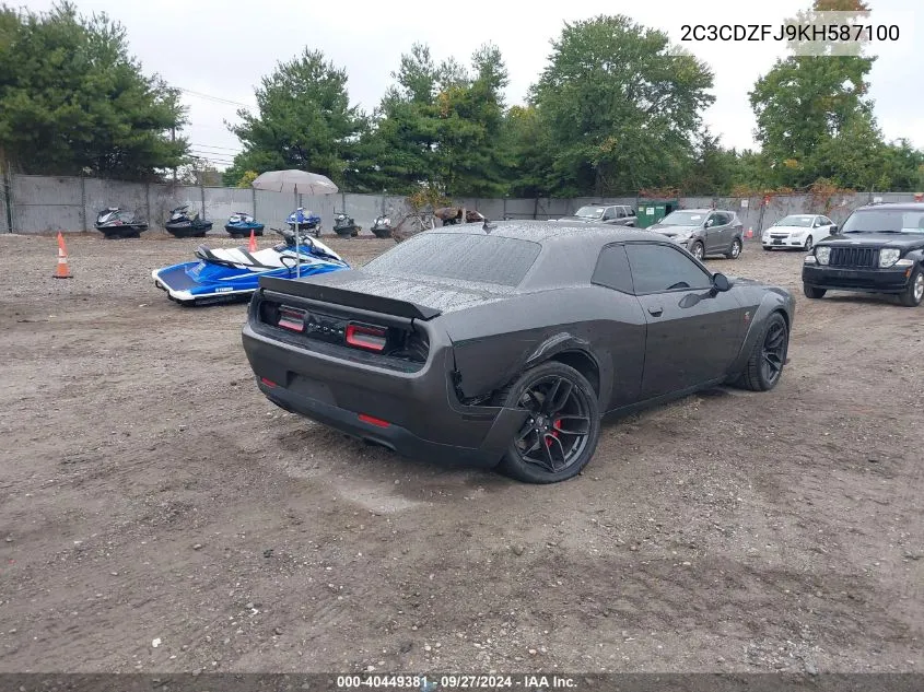 2019 Dodge Challenger R/T Scat Pack VIN: 2C3CDZFJ9KH587100 Lot: 40449381