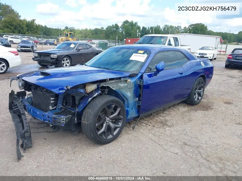 2019 Dodge Challenger Gt VIN: 2C3CDZJG2KH756479 Lot: 40450918