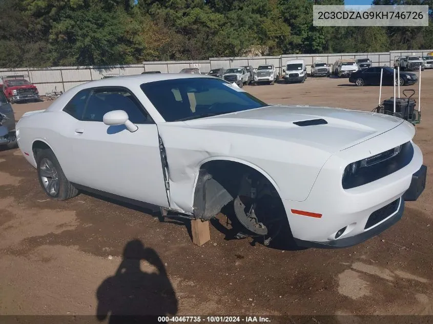 2019 Dodge Challenger Sxt VIN: 2C3CDZAG9KH746726 Lot: 40467735