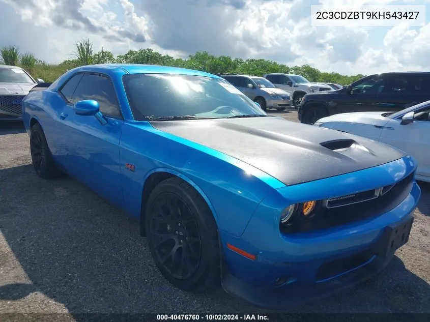 2019 Dodge Challenger R/T VIN: 2C3CDZBT9KH543427 Lot: 40476760