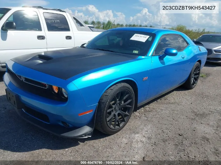 2019 Dodge Challenger R/T VIN: 2C3CDZBT9KH543427 Lot: 40476760